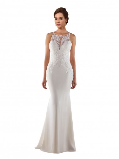 Mermaid Sweetheart Lace & Stretch Crepe Sweep Train Ivory Modern Wedding Dress Belfast