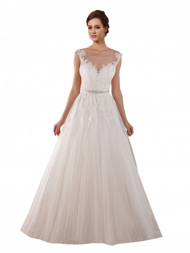 Ball Gown Sweetheart Tulle & Lace Chapel Train Ivory Wedding Dress Belfast