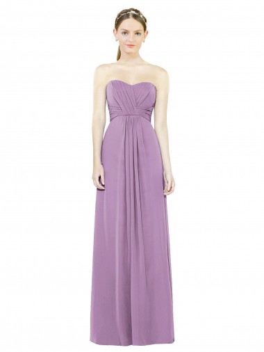 A-Line Sweetheart Soft Chiffon Long Dark Lavender Bridesmaid Dress Belfast