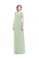 A-Line Spaghetti Straps Soft Chiffon Long Sage Bridesmaid Dress Belfast