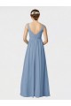 A-Line Sweetheart Soft Chiffon Long Dusty Blue Bridesmaid Dress Belfast