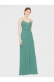 A-Line V-Neck Chiffon Long Icelandic Silver Bridesmaid Dress / Evening Dress Belfast
