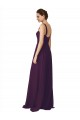 A-Line Spaghetti Straps Soft Chiffon Sweep Train Grape Bridesmaid Dress Belfast