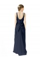 A-Line Scoop Neck Soft Chiffon Long Dark Navy Bridesmaid Dress Belfast