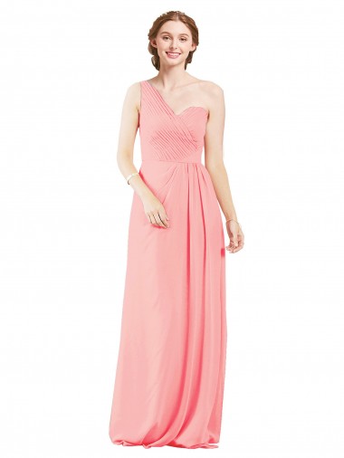 A-Line Sweetheart Soft Chiffon Long Salmon Bridesmaid Dress Belfast