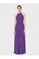 A-Line Halter Neck Soft Chiffon Long Plum Purple Bridesmaid Dress Belfast