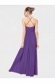 A-Line Halter Neck Soft Chiffon Long Plum Purple Bridesmaid Dress Belfast