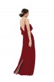 Sheath Scoop Neck Soft Chiffon Long Burgundy Bridesmaid Dress Belfast