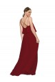 A-Line Spaghetti Straps Soft Chiffon Long Burgundy Bridesmaid Dress Belfast