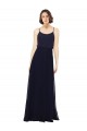 Sheath Scoop Neck Soft Chiffon Long Dark Navy Bridesmaid Dress Belfast