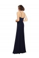 Sheath Scoop Neck Soft Chiffon Long Dark Navy Bridesmaid Dress Belfast