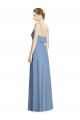 A-Line V-Neck Soft Chiffon Long Dusty Blue Bridesmaid Dresses Belfast