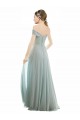 A-Line Off the Shoulder Soft Chiffon & Lace Long Sea Glass Bridesmaid Dress Belfast