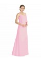 A-Line Spaghetti Straps Soft Chiffon Long Barely Pink Bridesmaid Dress Belfast