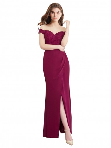 Mermaid High Neck Soft Chiffon & Lace Long Bridesmaid Dress / Formal Dress Belfast