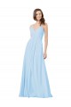 A-Line V-Neck Chiffon Long Light Sky Blue Formal Dress / Bridesmaid Dress Belfast