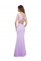 Column Round Neck Soft Chiffon Long Lilac Bridesmaid Dress Belfast