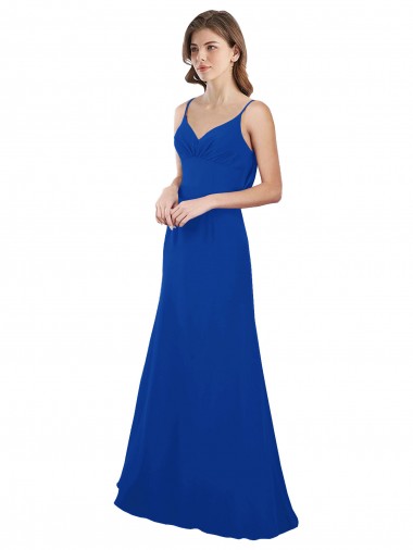 A-Line Sweetheart Soft Chiffon Long Royal Blue Evening Dress / Bridesmaid Dress Belfast