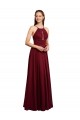 A-Line Halter Neck Chiffon Long Burgundy Bridesmaid Dress / Evening Dress Belfast