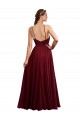 A-Line Halter Neck Chiffon Long Burgundy Bridesmaid Dress / Evening Dress Belfast