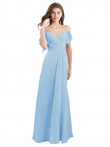 A-Line Sweetheart Soft Chiffon Long Light Sky Blue Bridesmaid Dress Belfast