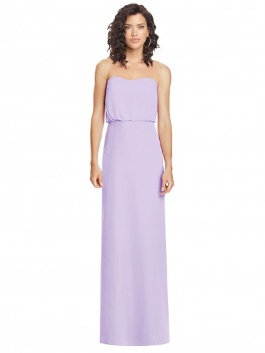 A-Line Strapless Soft Chiffon Long Lilac Formal Dress / Bridesmaid Dress Belfast