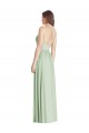 A-Line V-Neck Soft Chiffon Long Sage Semi Formal Evening Dress / Bridesmaid Dress Belfast