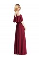 A-Line V-Neck Chiffon Long Royal Blue Bridesmaid Dress Belfast