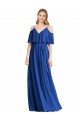 A-Line V-Neck Chiffon Long Royal Blue Bridesmaid Dress Belfast