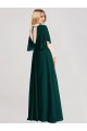 A-Line Round Neck Soft Chiffon Long Ever Green Bridesmaid Dress Belfast