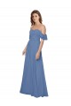 A-Line Strapless Soft Chiffon Long Windsor Blue Bridesmaid Dress Belfast