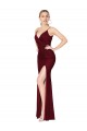 Mermaid High Neck Soft Chiffon Long Burgundy Formal Evening Gown / Prom Dress / Bridesmaid Dress Belfast