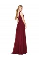 A-Line High Neck Soft Chiffon Long Burgundy Formal Dress / Bridesmaid Dress Belfast
