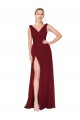 A-Line High Neck Soft Chiffon Long Burgundy Black Tie Evening Gown / Prom Dress / Bridesmaid Dress Belfast