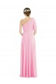 Trumpet One Shoulder Soft Chiffon Long Barely Pink Semi Formal Evening Dress / Bridesmaid Dress Belfast