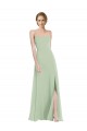 A-Line Scoop Neck Soft Chiffon Long Sage Semi Formal Evening Dress / Bridesmaid Dress Belfast