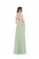 A-Line Scoop Neck Soft Chiffon Long Sage Semi Formal Evening Dress / Bridesmaid Dress Belfast