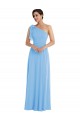 Trumpet One Shoulder Soft Chiffon Long Periwinkle Semi Formal Evening Dress / Bridesmaid Dress Belfast