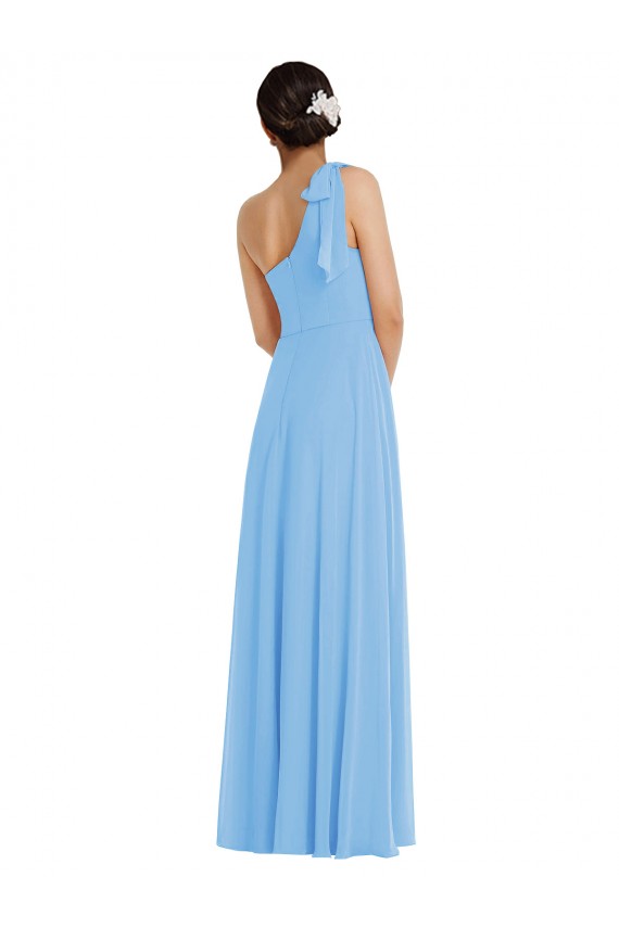 Trumpet One Shoulder Soft Chiffon Long Periwinkle Semi Formal Evening Dress / Bridesmaid Dress Belfast