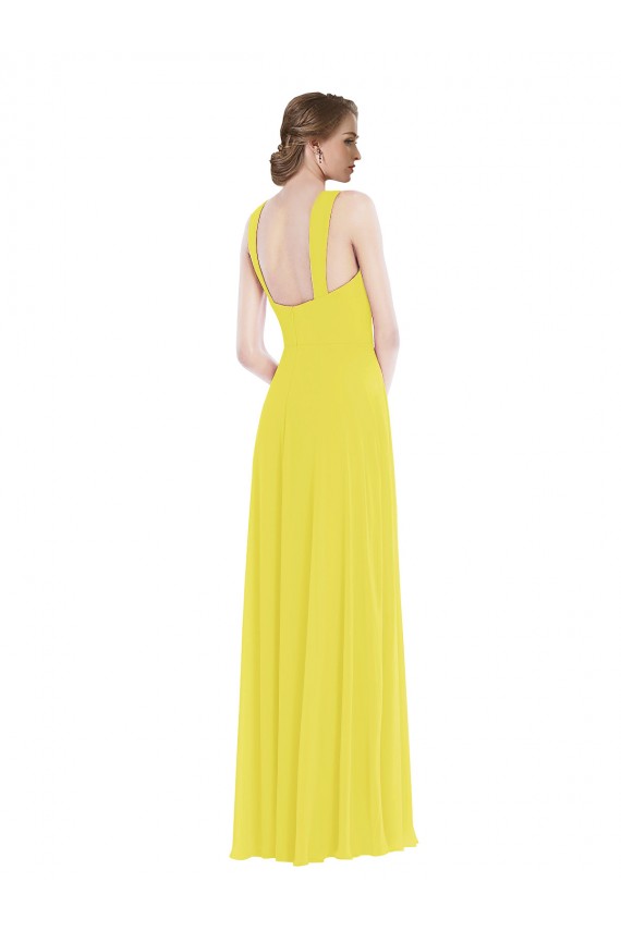 A-Line Sweetheart Soft Chiffon Long Yellow Semi Formal Evening Dress / Bridesmaid Dress Belfast