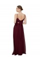 A-Line Scoop Neck Soft Chiffon Long Burgundy Gold Bridesmaid Dress Belfast