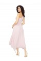 A-Line Strapless Soft Chiffon Midi Length Black High Low Bridesmaid Dress Belfast
