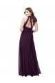 A-Line High Neck Soft Chiffon Long Grape Bridesmaid Dress Belfast