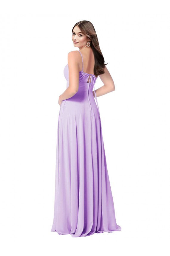 A-Line Scoop Neck Soft Chiffon Long Lilac Bridesmaid Dress Belfast