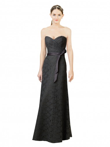 Sheath Sweetheart Lace Long Slate Grey Bridesmaid Dress Belfast