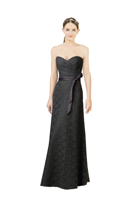 Sheath Sweetheart Lace Long Slate Grey Bridesmaid Dress Belfast