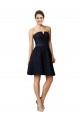 A-Line V-Neck Lace Knee Length Dark Navy Bridesmaid Dress Belfast