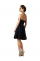 A-Line V-Neck Lace Knee Length Dark Navy Bridesmaid Dress Belfast