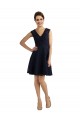 A-Line V-Neck Lace Knee Length Dark Navy Bridesmaid Dress / Evening Dress Belfast