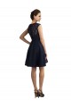 A-Line V-Neck Lace Knee Length Dark Navy Bridesmaid Dress / Evening Dress Belfast